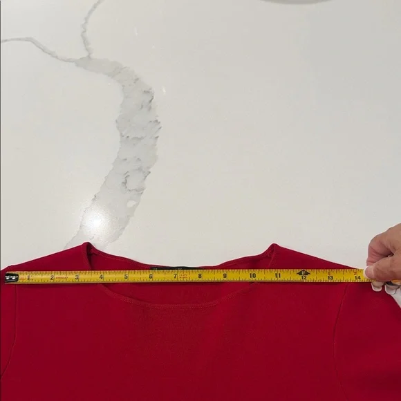 Carolina Herrera Cherry Red Pleated-Cuff Long Sleeve Top - Picture 2 of 8